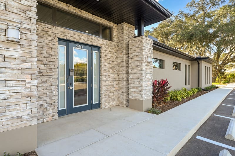 The front of our coworking space wesley chapel, Mango Space