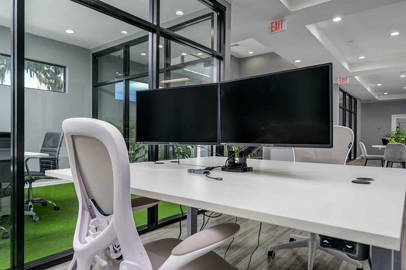 A dedicated desk at Mango Space co space working Wesley Chapel