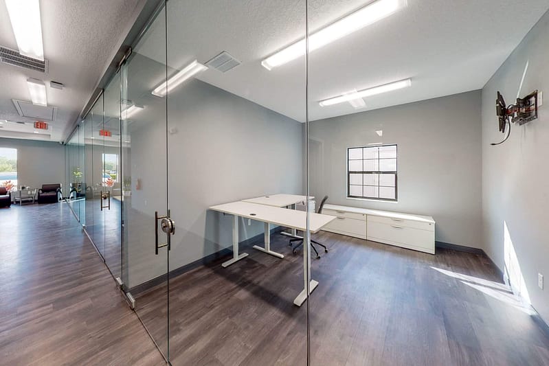 An example private office space at Mango Space coworking space land o' lakes